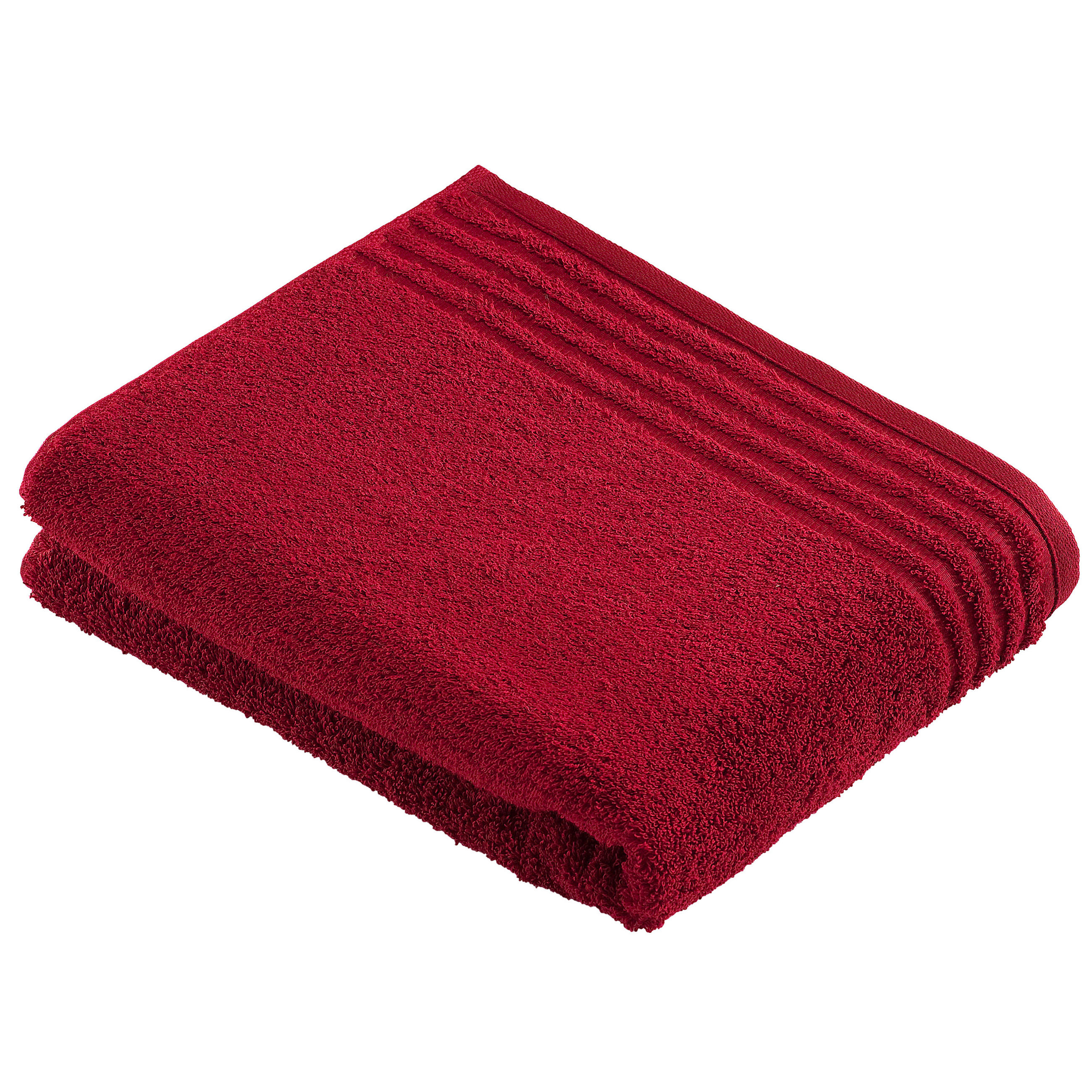 BADETUCH Vienna Style Supersoft Dunkelrot 80/160 cm  - Dunkelrot, Basics, Textil (80/160cm) - Vossen