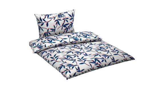 BETTWÄSCHE Mavie Satin 140/200 cm  - Blau/Weiß, KONVENTIONELL, Textil (140/200cm) - Novel