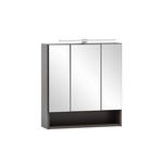 SPIEGELSCHRANK 60/64/20 cm  - Graphitfarben/Alufarben, Natur, Glas/Holzwerkstoff (60/64/20cm) - Xora