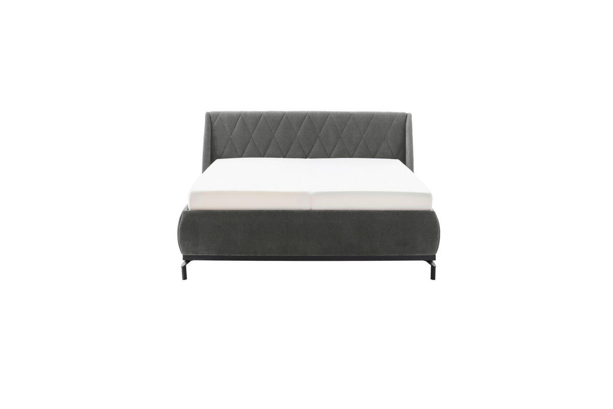 ČALÚNENÁ POSTEĽ, 180/200 cm, sivá - čierna/sivá, Modern, kov/kompozitné drevo (180/200cm) - MID.YOU