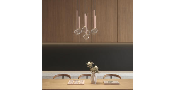 LED-HÄNGELEUCHTE Modern 40/180 cm    - Klar/Schwarz, Design, Glas/Metall (40/180cm) - Dieter Knoll