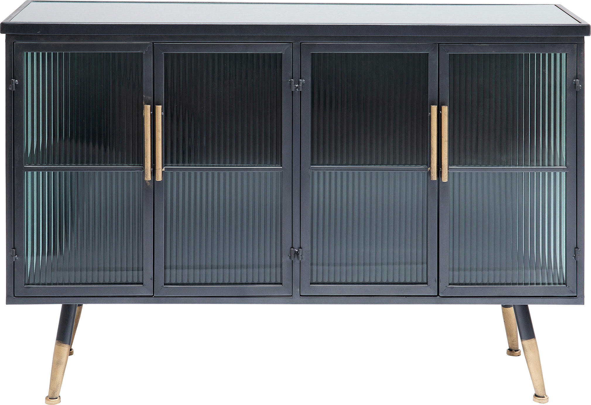 SIDEBOARD  120/75/38 cm  - Anthrazit/Messingfarben, Trend, Glas/Holzwerkstoff (120/75/38cm) - Kare-Design