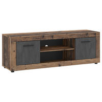 KOMODA - NISKA   140/48/40 cm   antracit, stari hrast   - stari hrast/crna, Design, drvni materijal/plastika (140/48/40cm) - MID.YOU