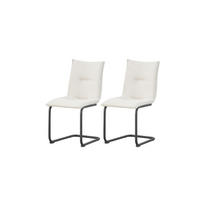 SCHWINGSTUHL-SET 2 Stück  in Webstoff  - Creme/Schwarz, MODERN, Textil/Metall (46/89/57cm) - MID.YOU