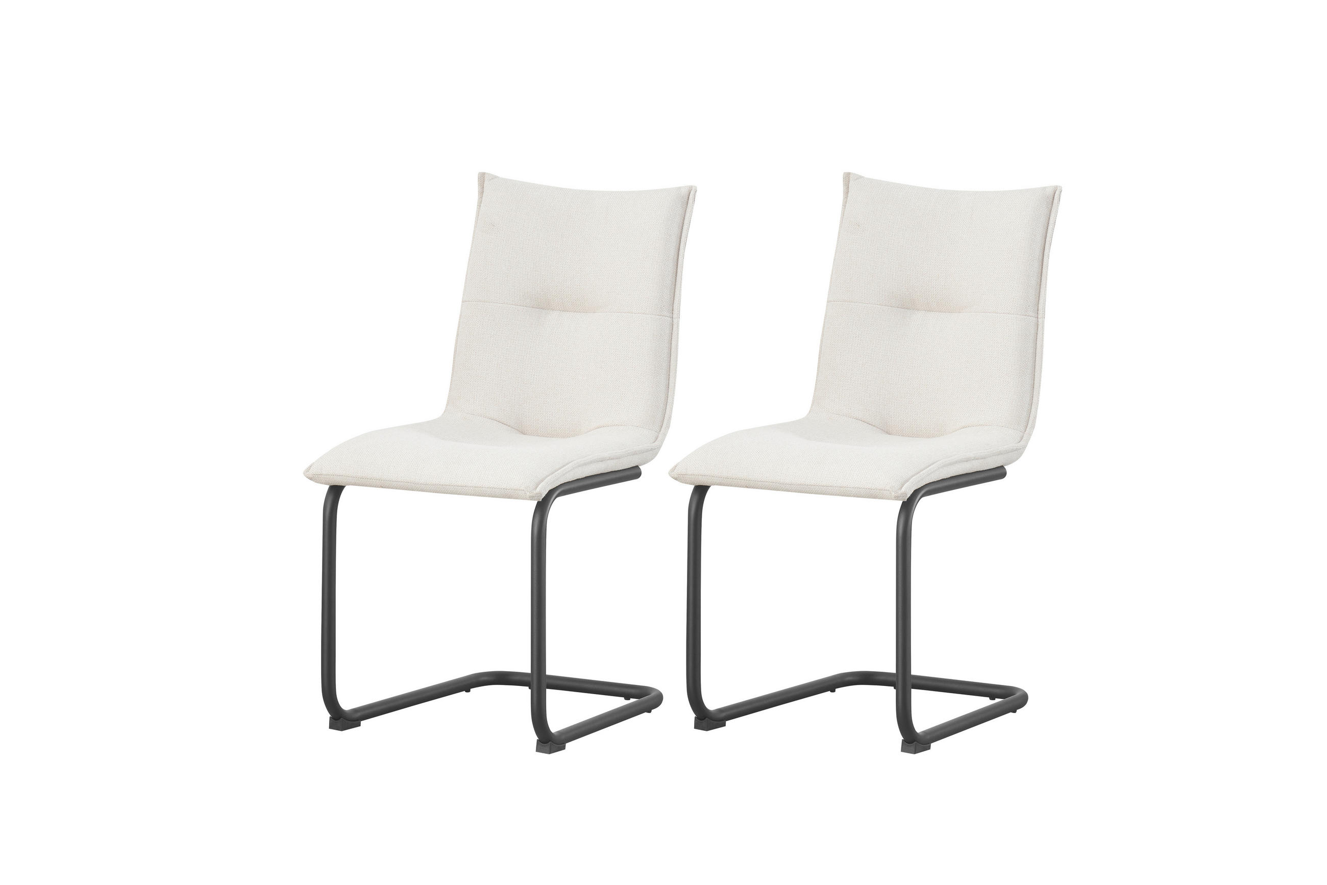 Set Scaune Cantilever din textil, crem