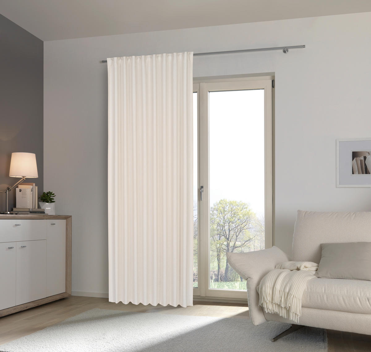 HOTOVÝ ZÁVES, nepriehľadné, 135/245 cm - krémová, Trend, textil (135/245cm) - Esposa