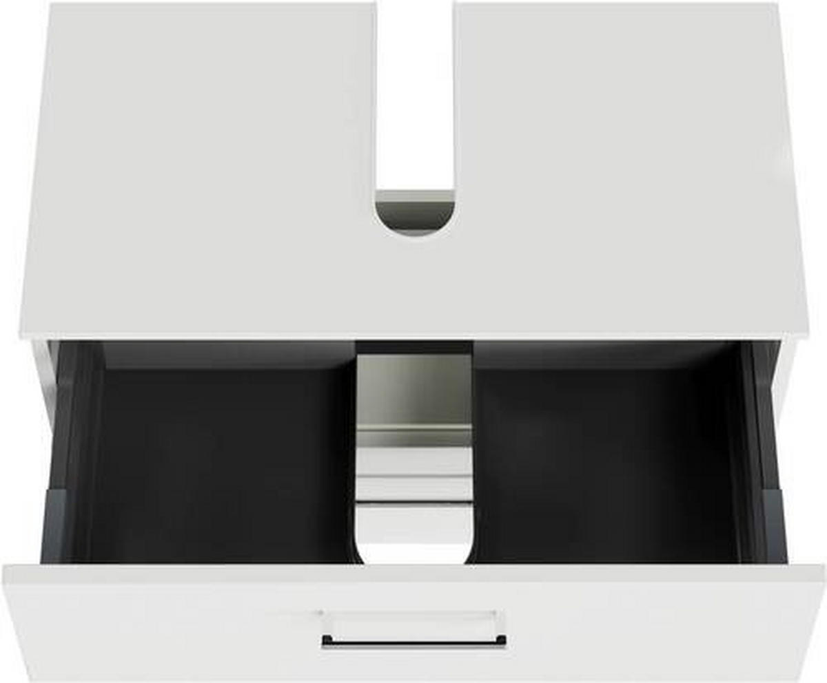 WASCHBECKENUNTERSCHRANK 75/49,8/38,3 cm  - Chromfarben/Weiß Hochglanz, KONVENTIONELL, Holzwerkstoff/Metall (75/49,8/38,3cm) - Sadena