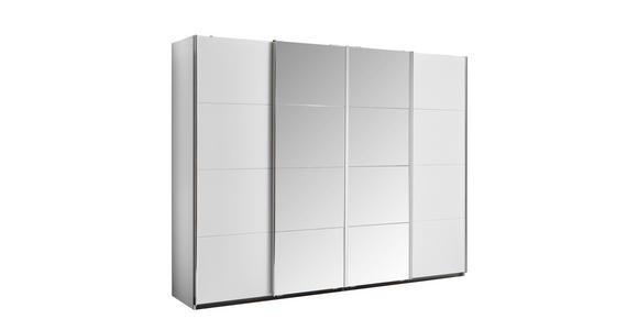 Schwebetürenschrank Bensheim B:316cm Weiß Dekor/ Spiegel - Weiß, MODERN, Holzwerkstoff (316/211/62cm) - James Wood