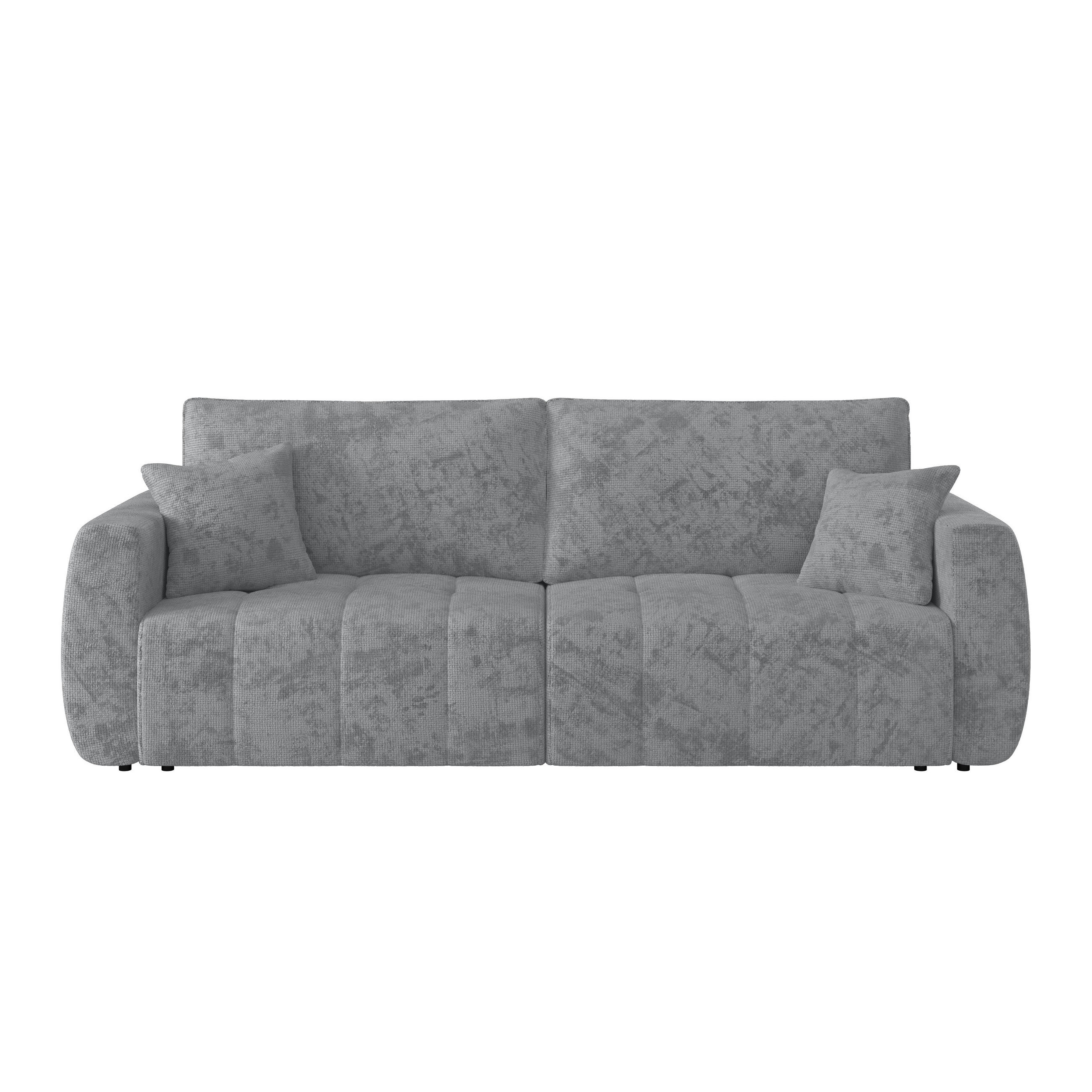 SCHLAFSOFA  mit Stoffauswahl Webstoff Grau  - Schwarz/Grau, MODERN, Holz/Textil (245/74-90/104cm) - MID.YOU