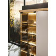 HIGHBOARD Rosa, Eichefarben, Beige  117/128/38 cm  - Eichefarben/Beige, Design, Glas/Holz (117/128/38cm) - Belluti