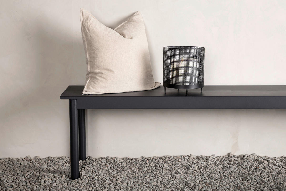 GARTENBANK 180/35/40 cm  Aluminium  - Schwarz, KONVENTIONELL, Metall (180/35/40cm) - Gardenson