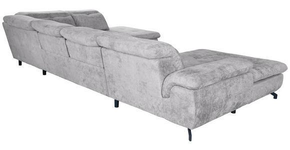 WOHNLANDSCHAFT  in Struktur Hellgrau  - Hellgrau/Schwarz, KONVENTIONELL, Textil/Metall (188/357/253cm) - Carryhome