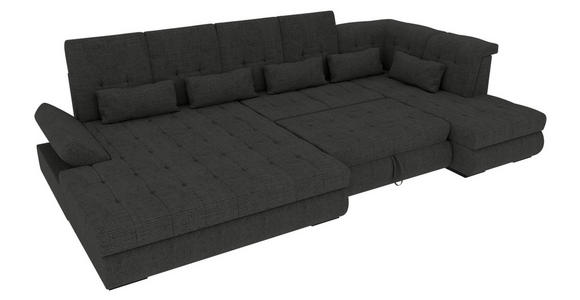 WOHNLANDSCHAFT Graphitfarben Struktur  - Schwarz/Graphitfarben, KONVENTIONELL, Kunststoff/Textil (191/363/212cm) - Carryhome