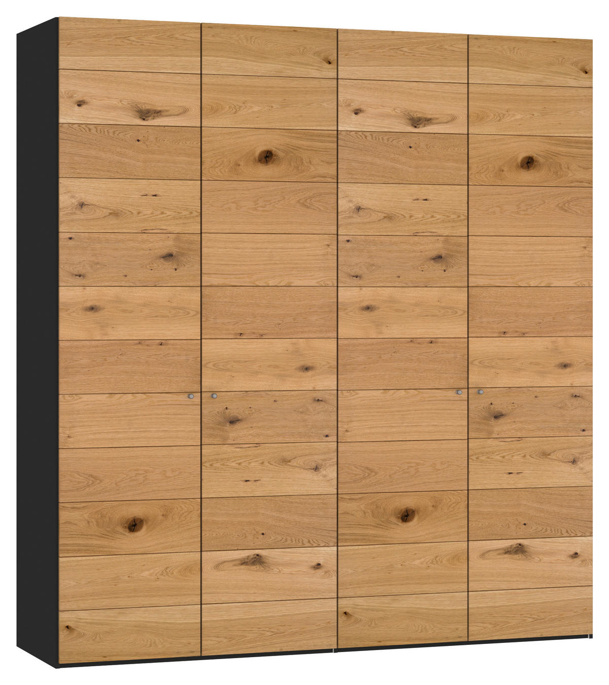 DREHTÜRENSCHRANK Schwarz, Wildeiche  - Wildeiche/Silberfarben, Design, Holz/Holzwerkstoff (203/236/59cm) - Jutzler
