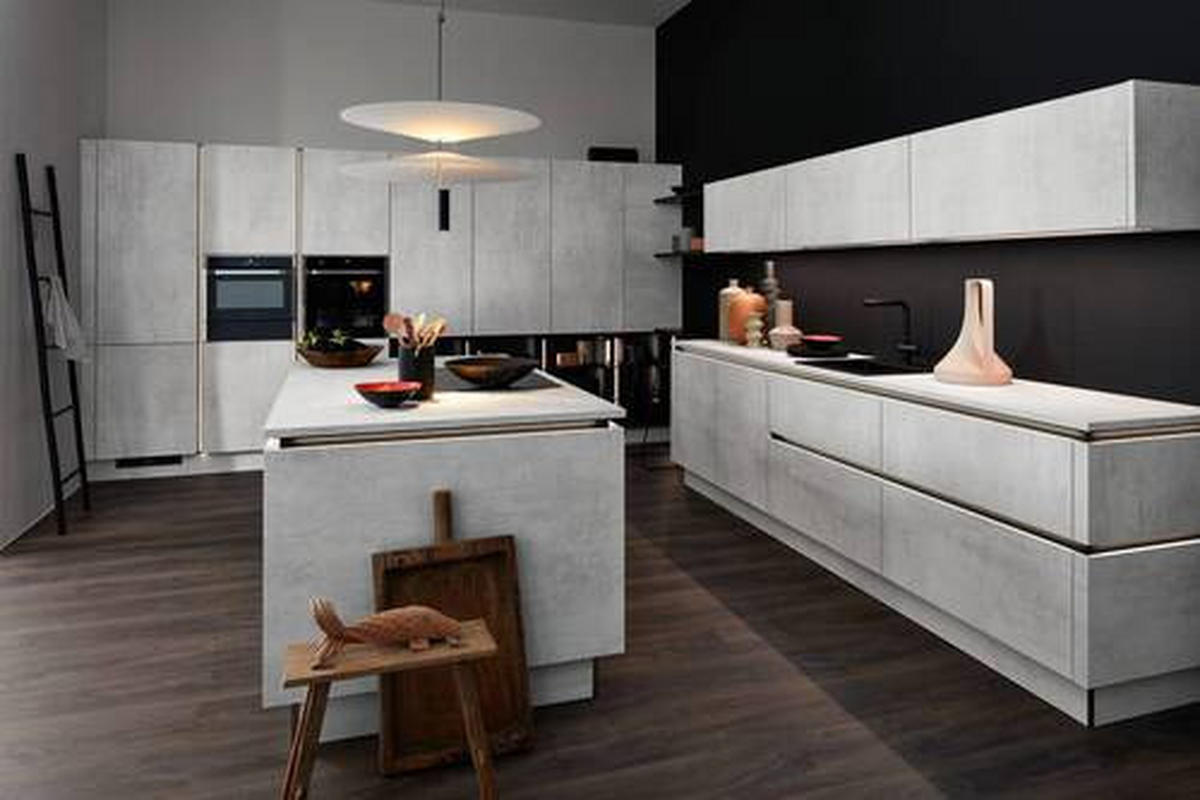 EINBAUKÜCHE STONE  - Grau, Design, Holzwerkstoff - Nolte Küchen