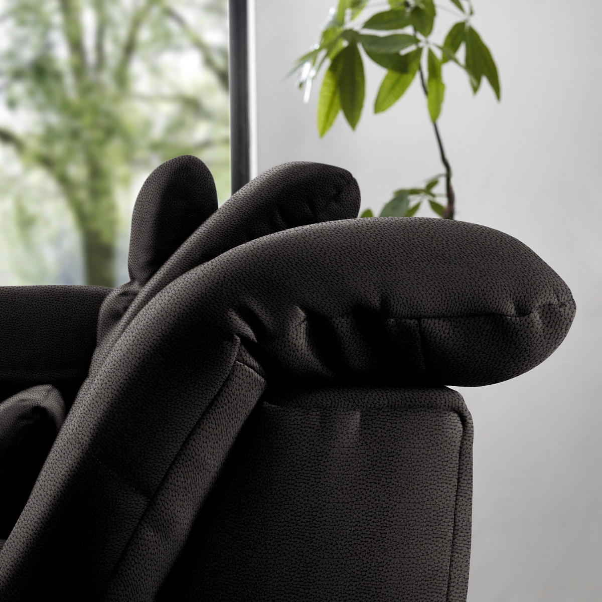 ECKSOFA  in Flachgewebe Dunkelgrau  195/309 cm  - Chromfarben/Dunkelgrau, Design, Textil (195/309cm) - Beldomo Style