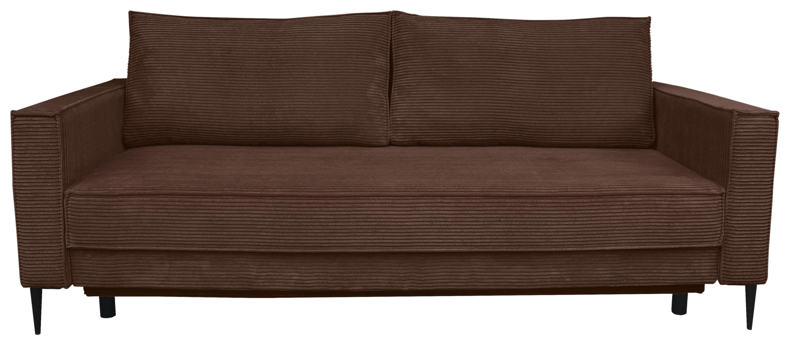 SCHLAFSOFA Cord Dunkelbraun  - Dunkelbraun/Schwarz, KONVENTIONELL, Textil/Metall (222/93/98cm) - Carryhome