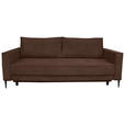 SCHLAFSOFA Cord Dunkelbraun  - Dunkelbraun/Schwarz, KONVENTIONELL, Textil/Metall (222/93/98cm) - Carryhome
