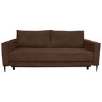 SCHLAFSOFA Cord Dunkelbraun  - Dunkelbraun/Schwarz, KONVENTIONELL, Textil/Metall (222/93/98cm) - Carryhome