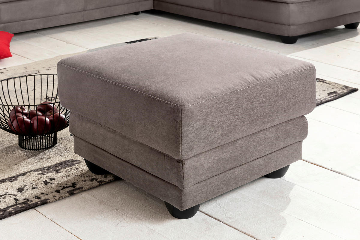 HOCKER in Textil Schlammfarben  - Schlammfarben/Schwarz, Design, Kunststoff/Textil (65/46/65cm) - Livetastic