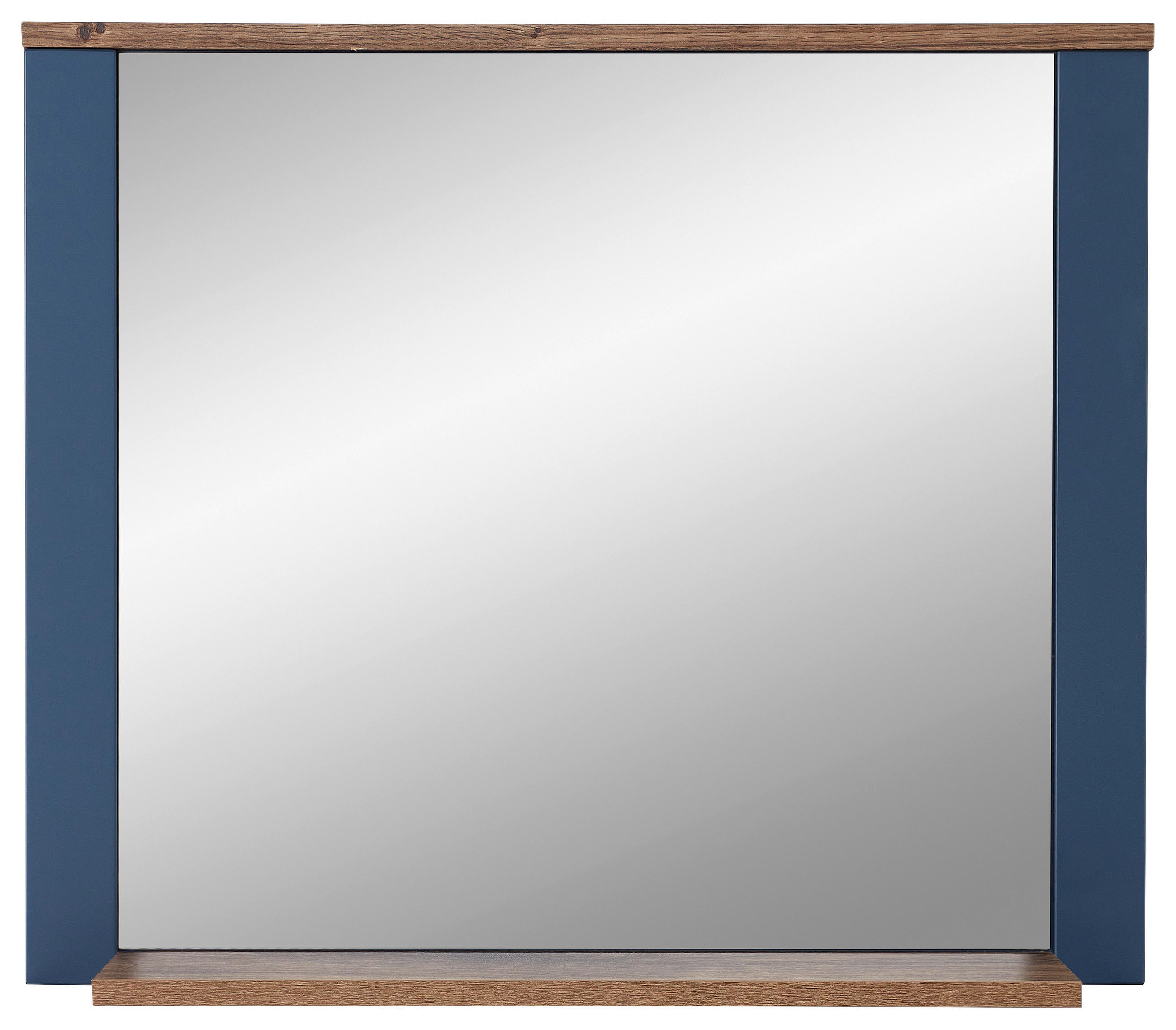 WANDSPIEGEL 98/80/17 cm - Blau/Eichefarben, Lifestyle, Glas/Holzwerkstoff (98/80/17cm) - MID.YOU