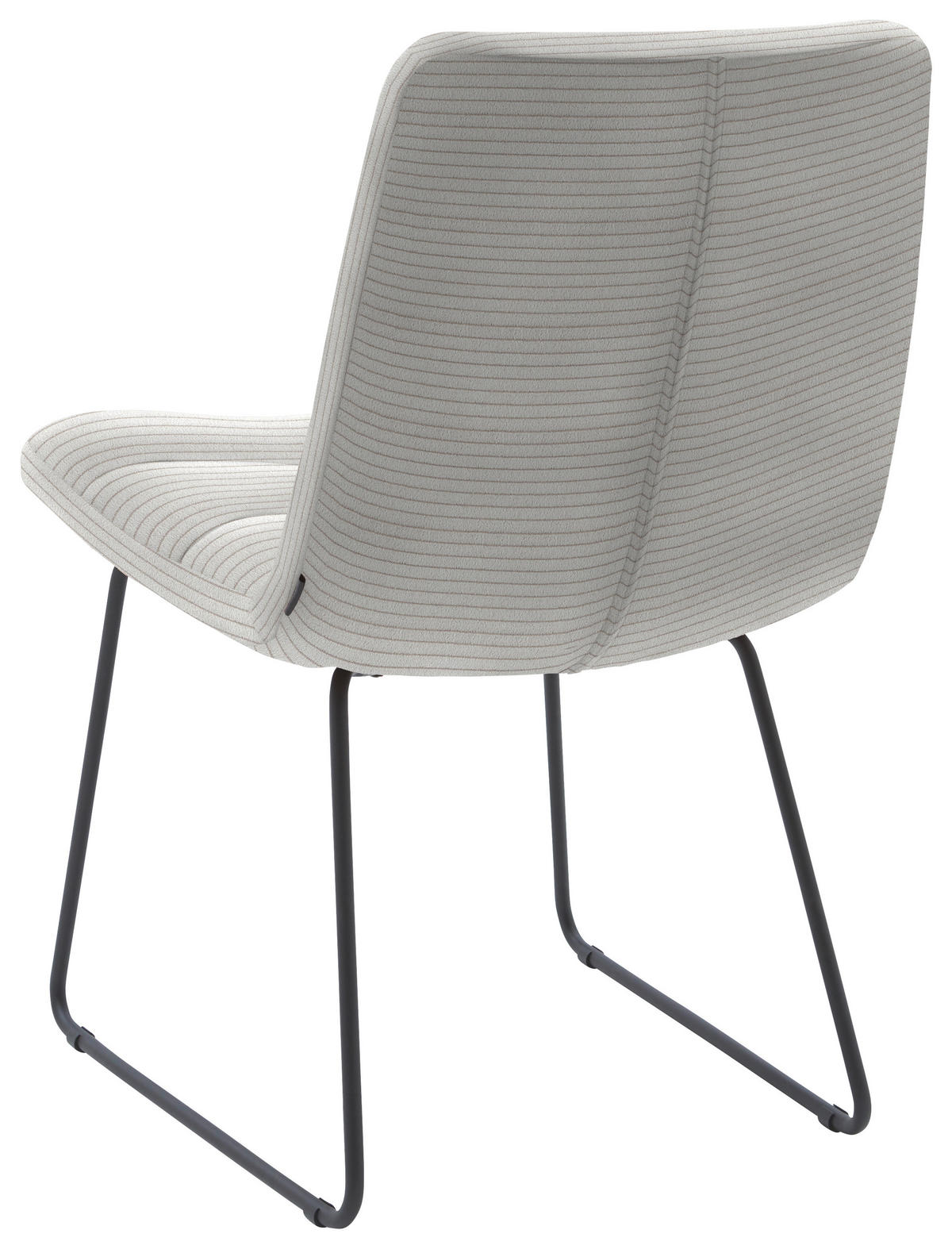 STUHL  in Cord Textil  - Greige/Schwarz, Design, Textil/Metall (52/88/66cm) - Dieter Knoll