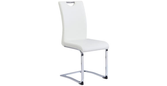 SCHWINGSTUHL  in Lederlook  - Chromfarben/Weiß, Design, Textil/Metall (42/97/55cm) - Carryhome