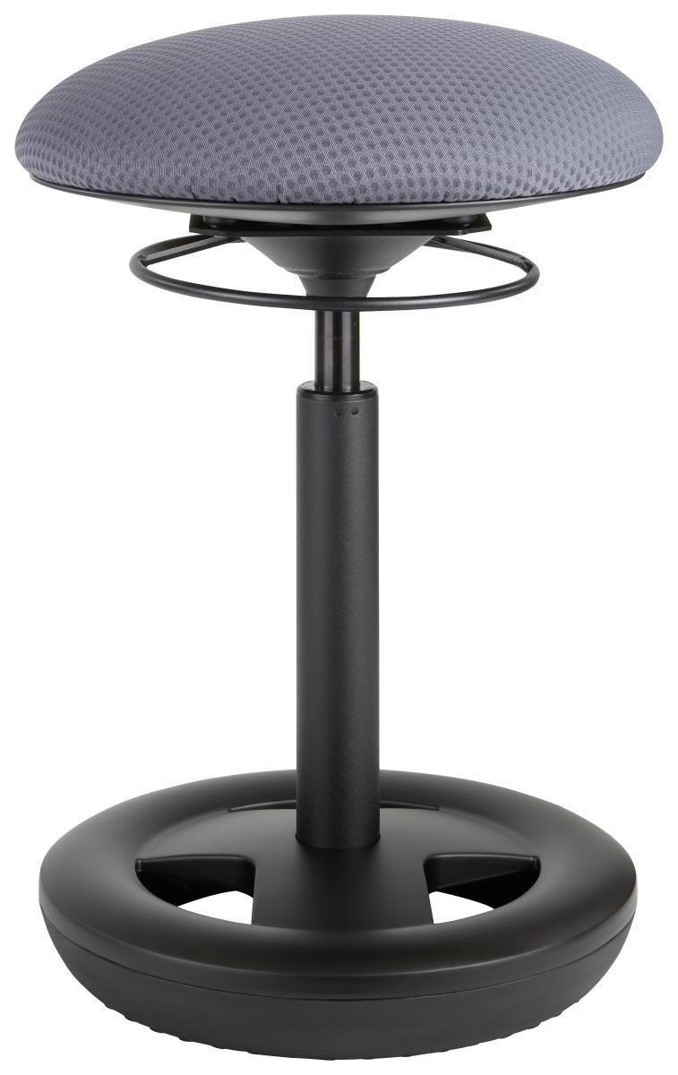 BÜROHOCKER Grau, Schwarz  - Schwarz/Grau, Design, Kunststoff/Textil (38,5/49-70/38,5cm) - Topstar