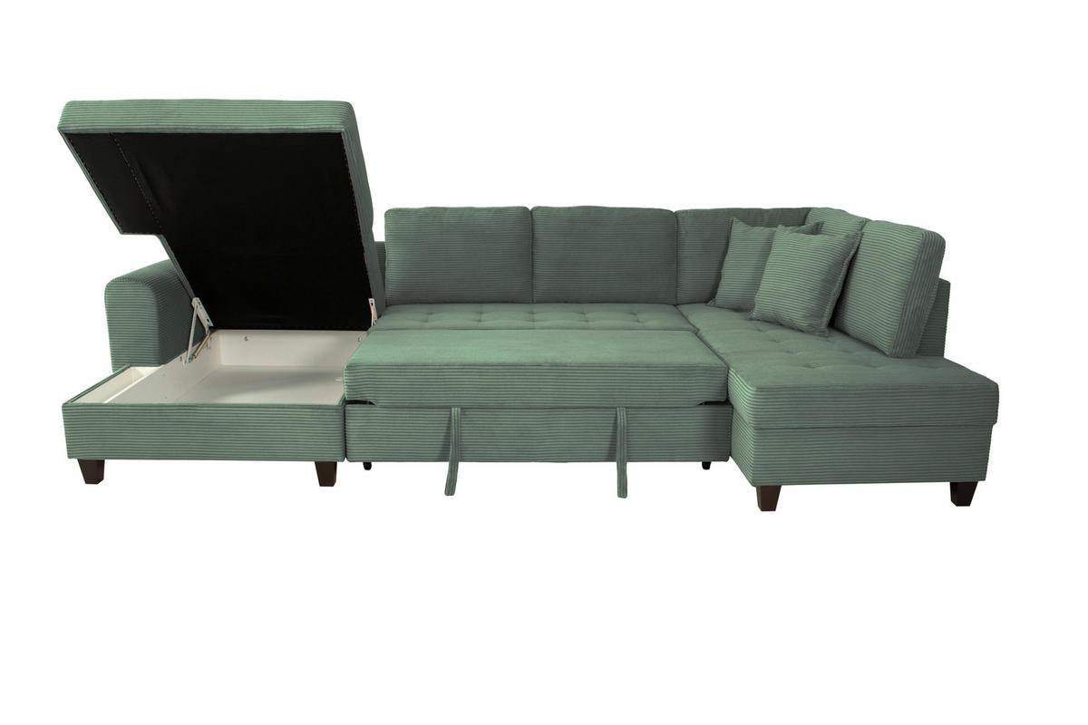 WOHNLANDSCHAFT MORITZ Grün Cord  - Grün, Trend, Textil (155/324/178cm) - P & B