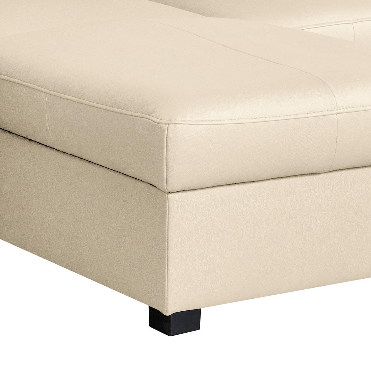 ECKSOFA 168/227 cm TILO in Lederlook Creme Bettkasten  168/227 cm  - Creme/Schwarz, Design, Kunststoff/Textil (168/227cm) - Livetastic