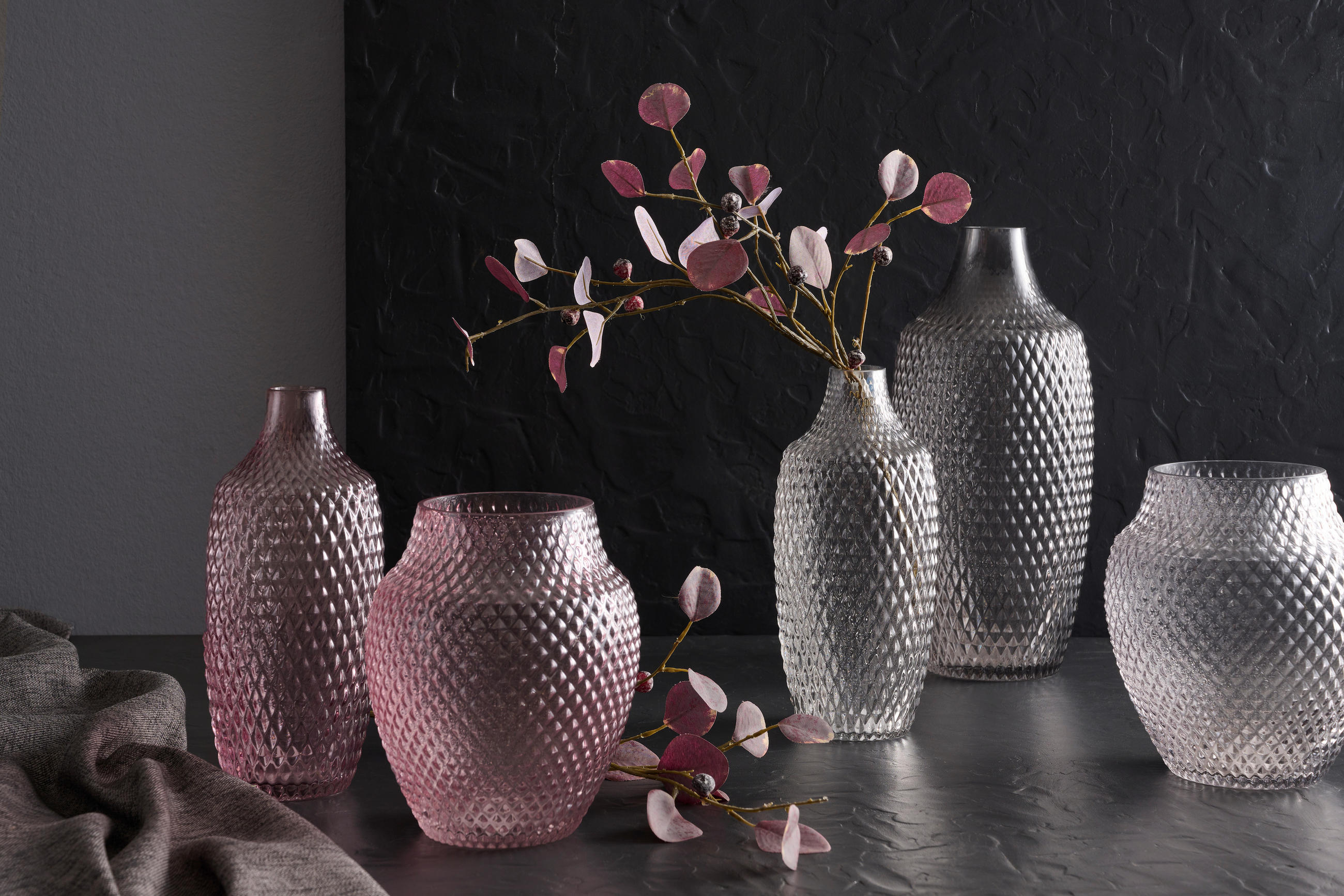 VASE Poesia 40 cm  - Grau, Basics, Glas (17/40cm) - Leonardo