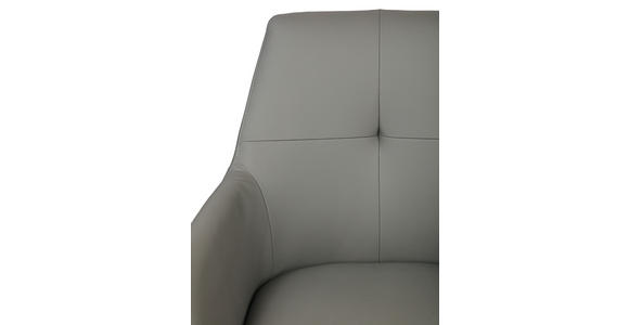 BARHOCKER Echtleder Anthrazit Eisen Sitzfläche 360° drehbar, inklusive Armlehnen - Anthrazit/Schwarz, Design, Leder/Metall (55/90-116/53cm) - Novel