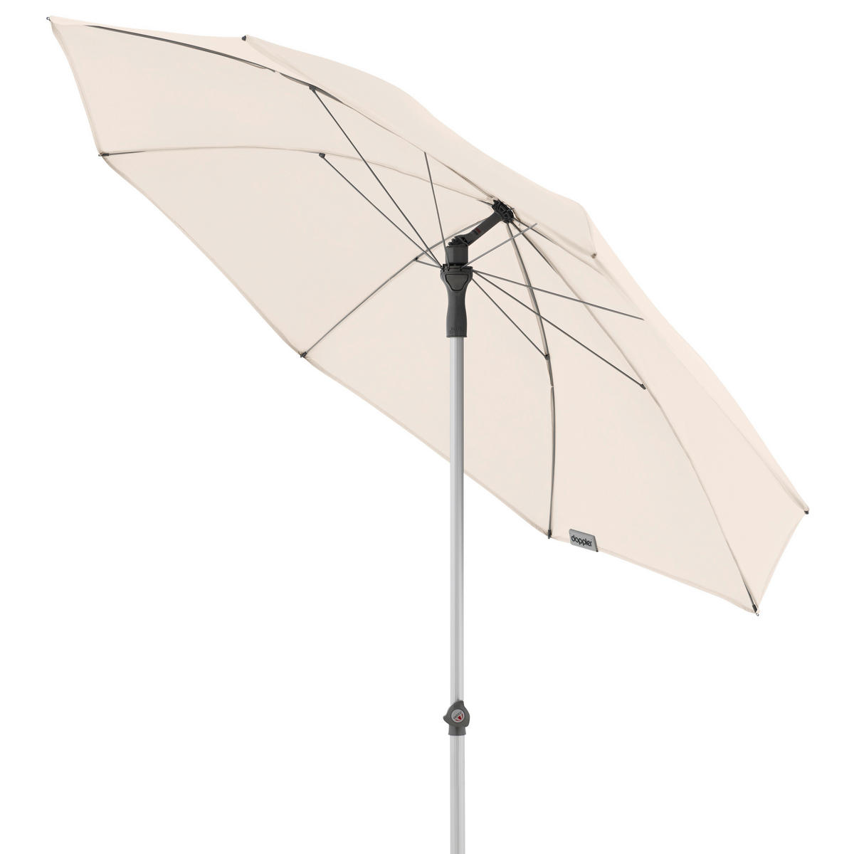 SONNENSCHIRM 200 cm Naturfarben  - Silberfarben/Naturfarben, KONVENTIONELL, Textil/Metall (200/200cm) - Doppler