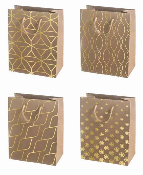 Geschenktasche Golden Print Größe: M