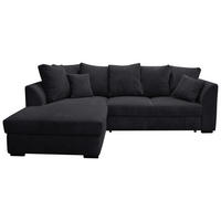 ECKSOFA Cord Schwarz  - Schwarz, Design, Kunststoff/Textil (174/259cm) - Cantus