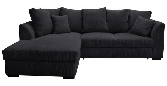 ECKSOFA  in Cord Schwarz  174/259 cm  - Schwarz, Design, Kunststoff/Textil (174/259cm) - Cantus