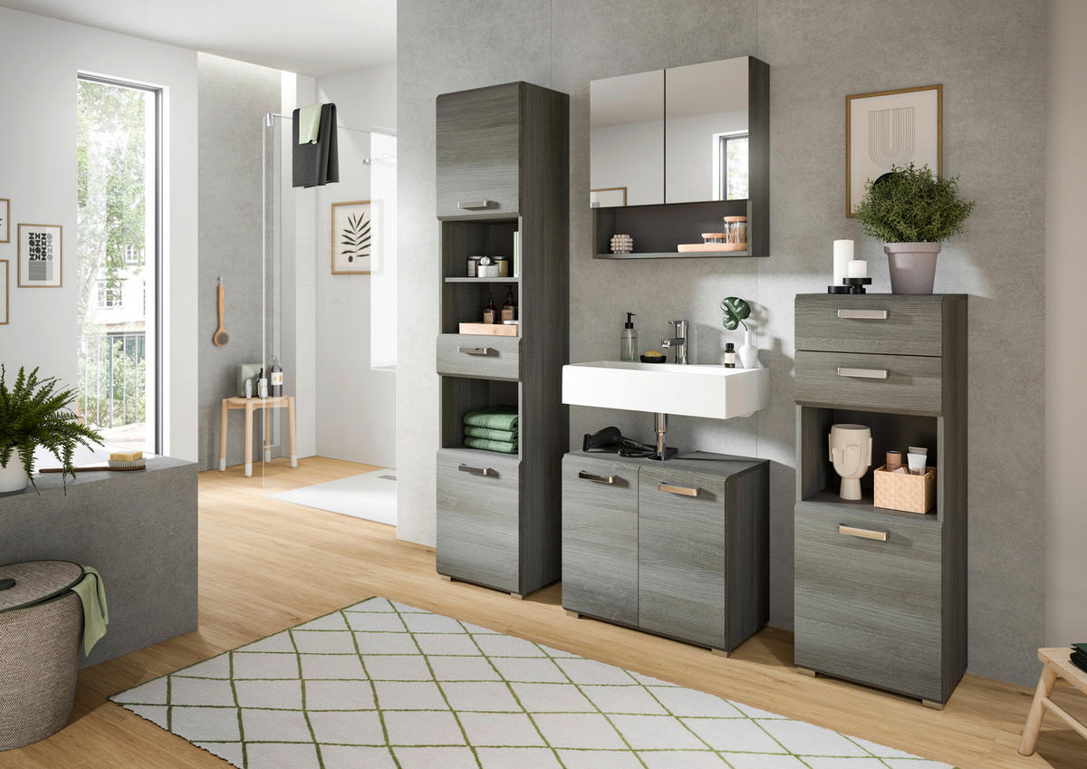 MIDISCHRANK 40/109/33 cm  - Silberfarben/Grau, MODERN, Holzwerkstoff/Kunststoff (40/109/33cm) - MID.YOU