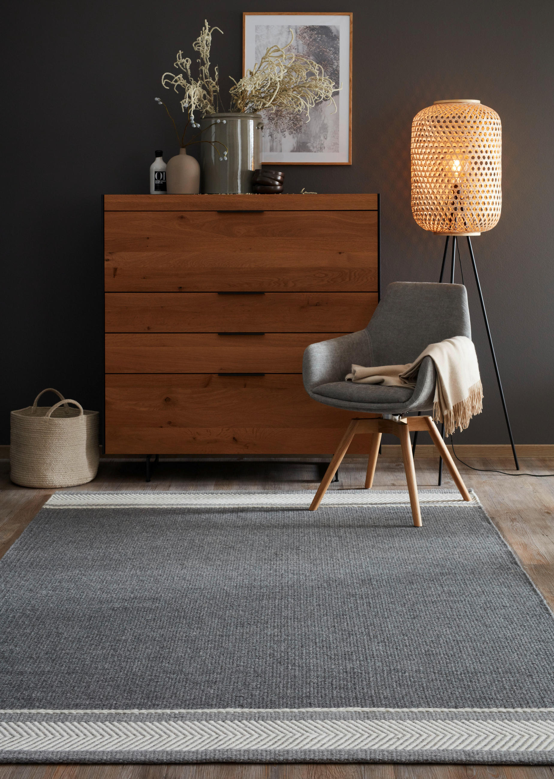 HANDWEBTEPPICH 200/300 cm Botana Grau  - Grau, Design, Textil (200/300cm) - Schöner Wohnen