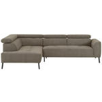 ECKSOFA Graubraun Feincord  - Graubraun/Schwarz, Design, Textil/Metall (205/280cm) - Xora