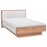 SÄNG 120/200 cm  i vit, ekfärgad   - vit/ekfärgad, Modern, trämaterial (120/200cm) - Xora