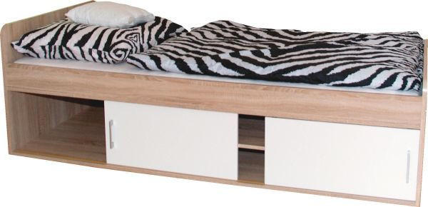 Cantus POSTEĽ, 90/200 cm biela, dub sonoma