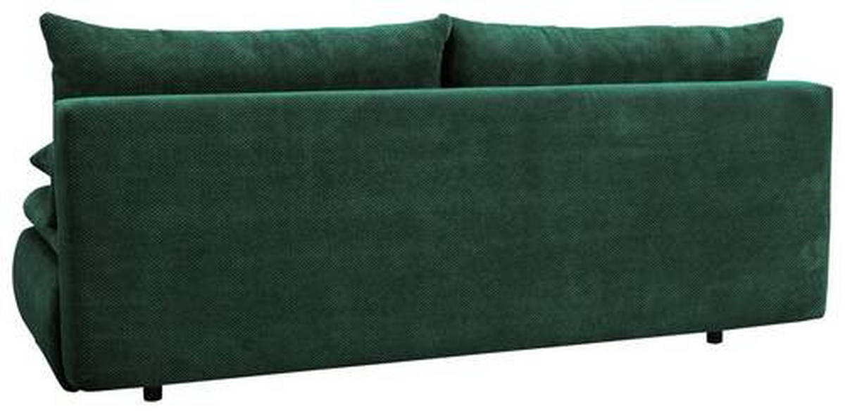 SCHLAFSOFA in Webstoff, Plüsch Dunkelgrün  - Dunkelgrün/Schwarz, Konventionell, Textil (203/72-96/98cm) - Novel