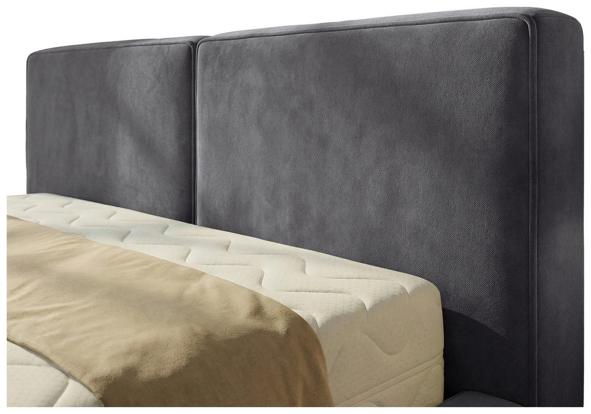 POLSTERBETT 180/200 cm,  in Anthrazit, gepolstertes Kopfteil, Lattenrost, Bettkasten,  - Anthrazit/Schwarz, MODERN, Holz/Kunststoff (180/200cm) - Chameo