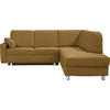 ECKSOFA  in Mikrovelours Senfgelb  227/208 cm  - Senfgelb/Alufarben, KONVENTIONELL, Textil/Metall (227/208cm) - Sedda