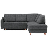 ECKSOFA  in Mikrovelours Anthrazit  227/208 cm  - Eichefarben/Anthrazit, KONVENTIONELL, Holz/Textil (227/208cm) - Sedda