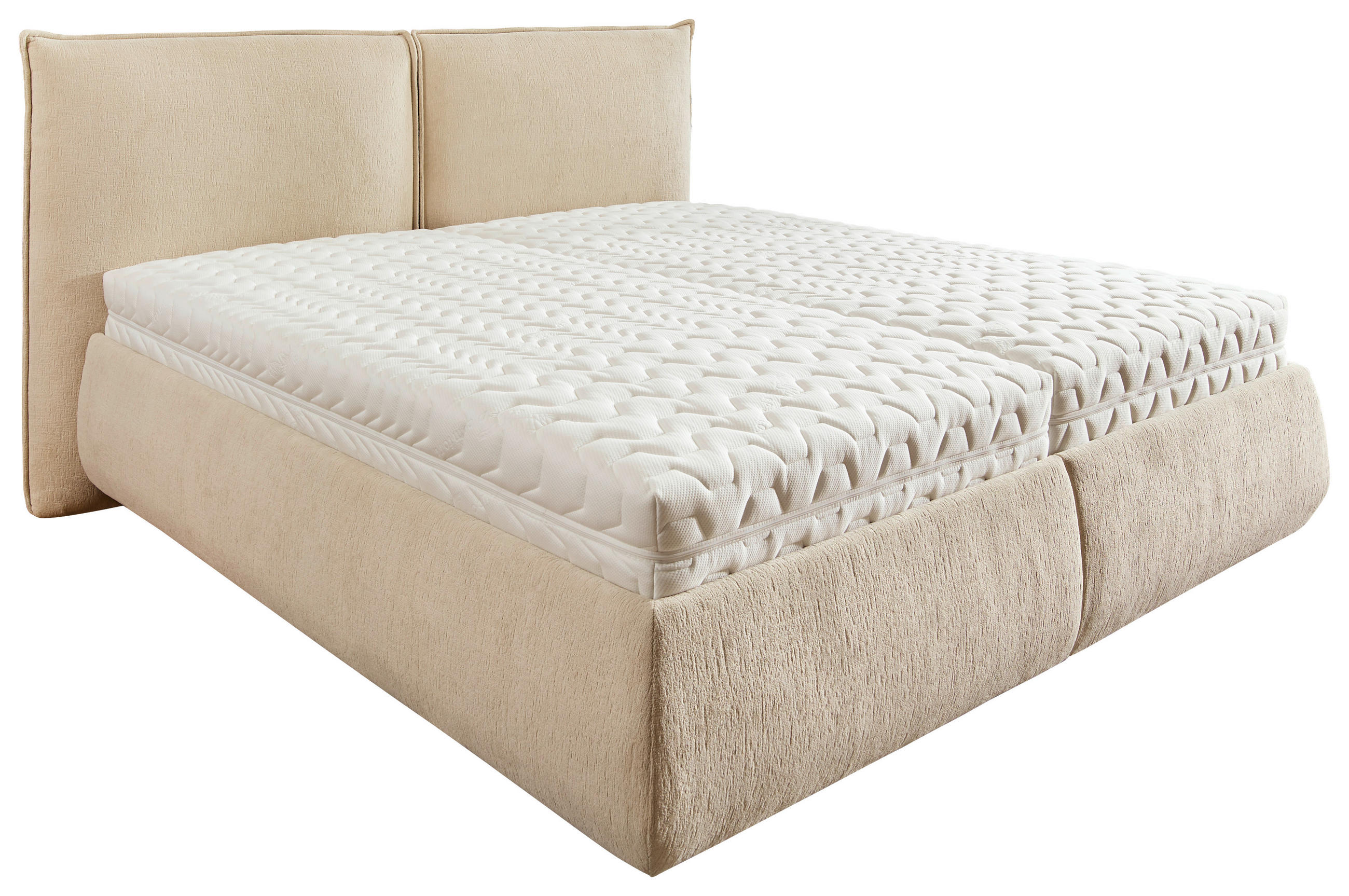 POLSTERBETT 180/200 cm, {[inkl. ],item.attr('349-543'),[, ]} - Sandfarben/Schwarz, Design, Holz/Kunststoff (180/200cm) - Voleo