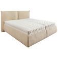 POLSTERBETT 180/200 cm,  in Sandfarben, Bettkasten, Lattenroste, Matratzen, H2 + H3 = mittel + fest  - Sandfarben/Schwarz, Design, Holz/Kunststoff (180/200cm) - Voleo