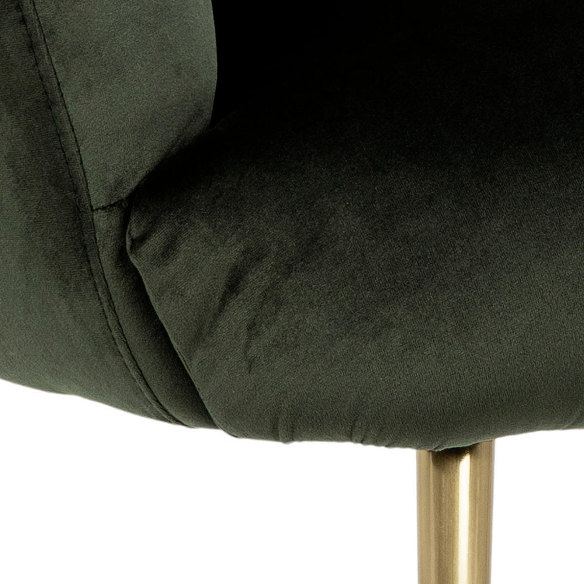 SESSEL in Velours Dunkelgrün  - Dunkelgrün/Goldfarben, Design, Textil/Metall (76/81/76cm) - Livetastic