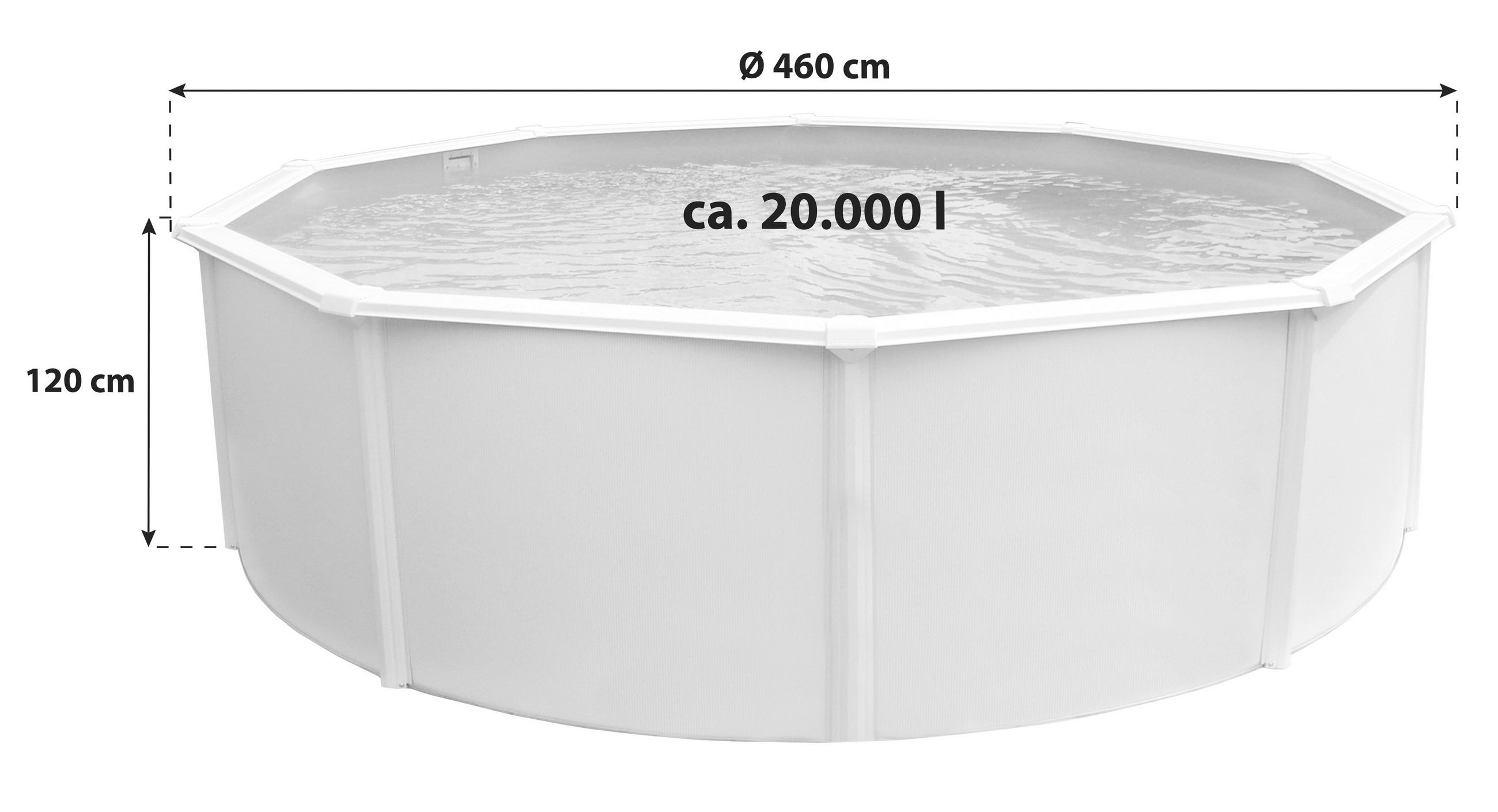 POOL 460/120 cm  - Weiß, MODERN, Metall (460/120cm)