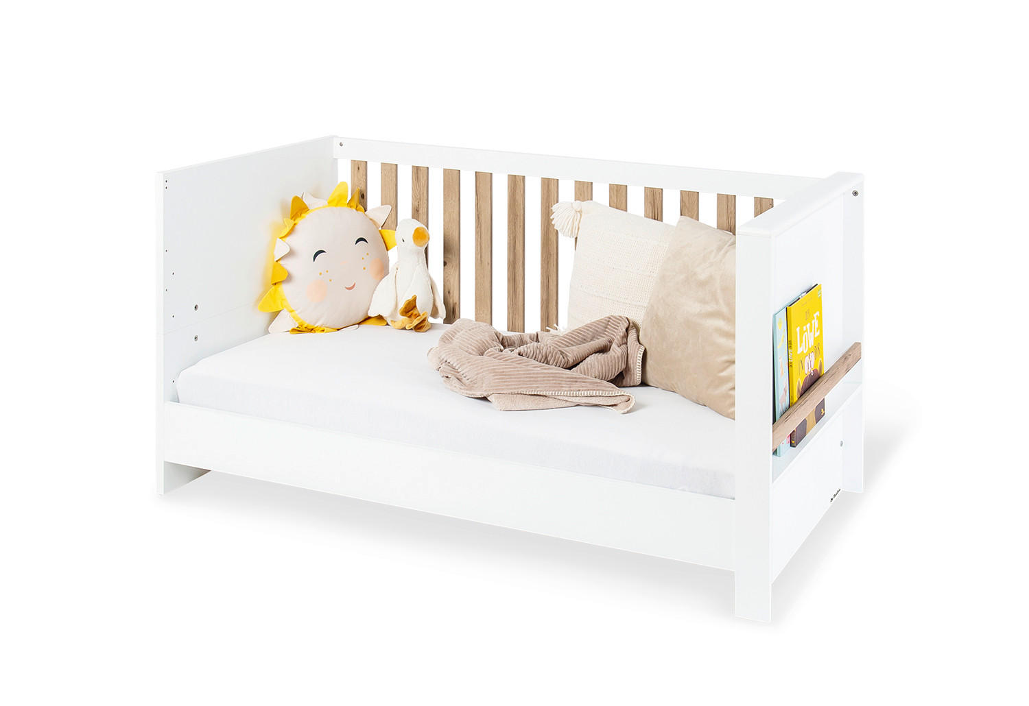 GITTERBETT Lova  150/79/81 cm   - Naturfarben/Weiß, Basics, Holz (150/79/81cm) - Pinolino